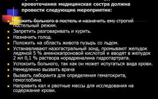 Неотложная помощь при желудочном кровотечении